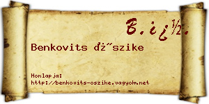 Benkovits Őszike névjegykártya